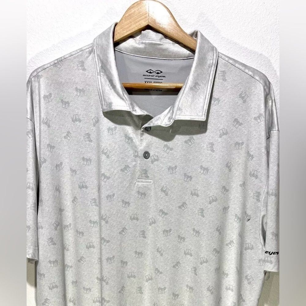 Snake eyes Performance Golf  Polo Shirt novelty print geometric gray Men’s XXXL